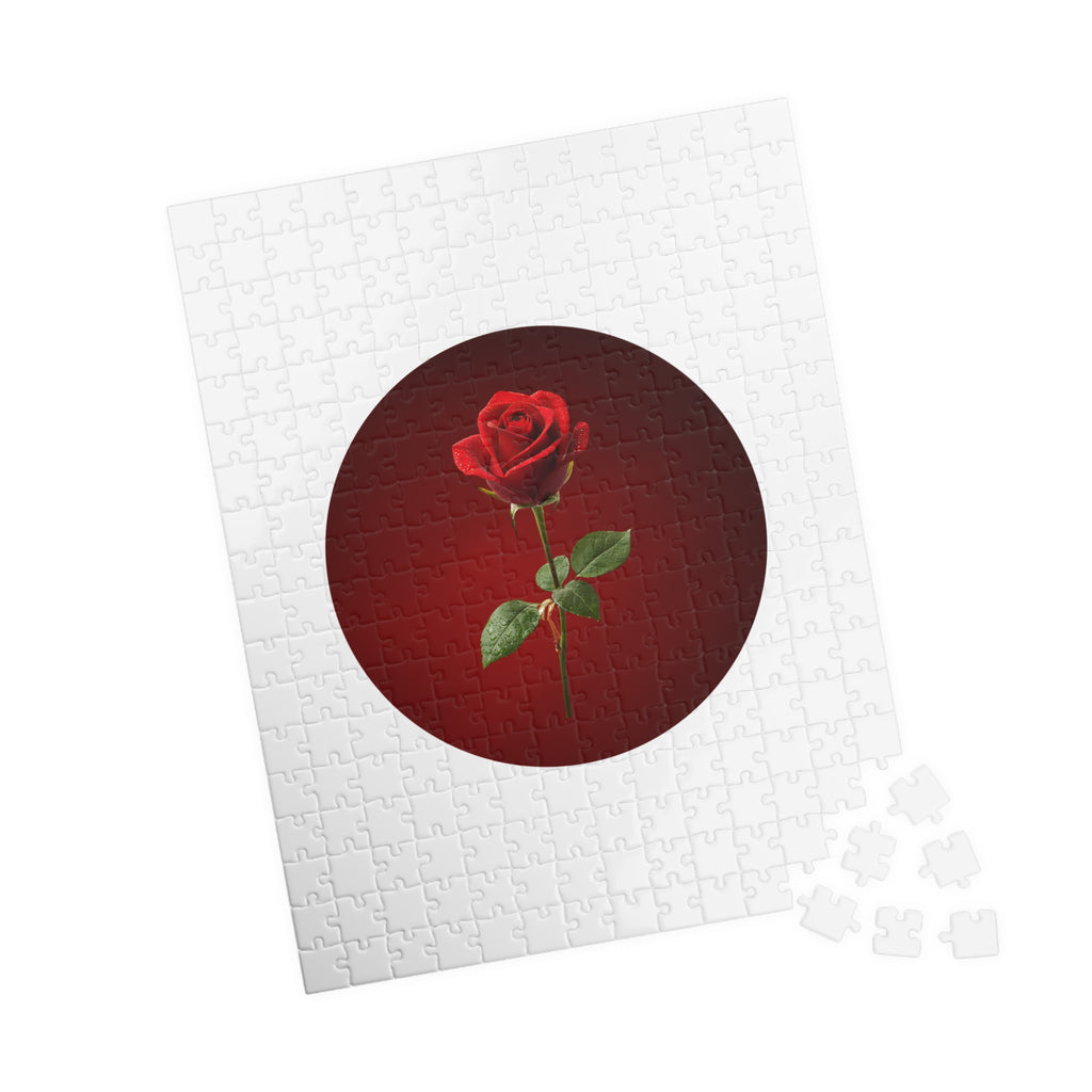 Red Rose Circle Jigsaw Puzzle — Floral Puzzle Gift (110–1014 pcs)