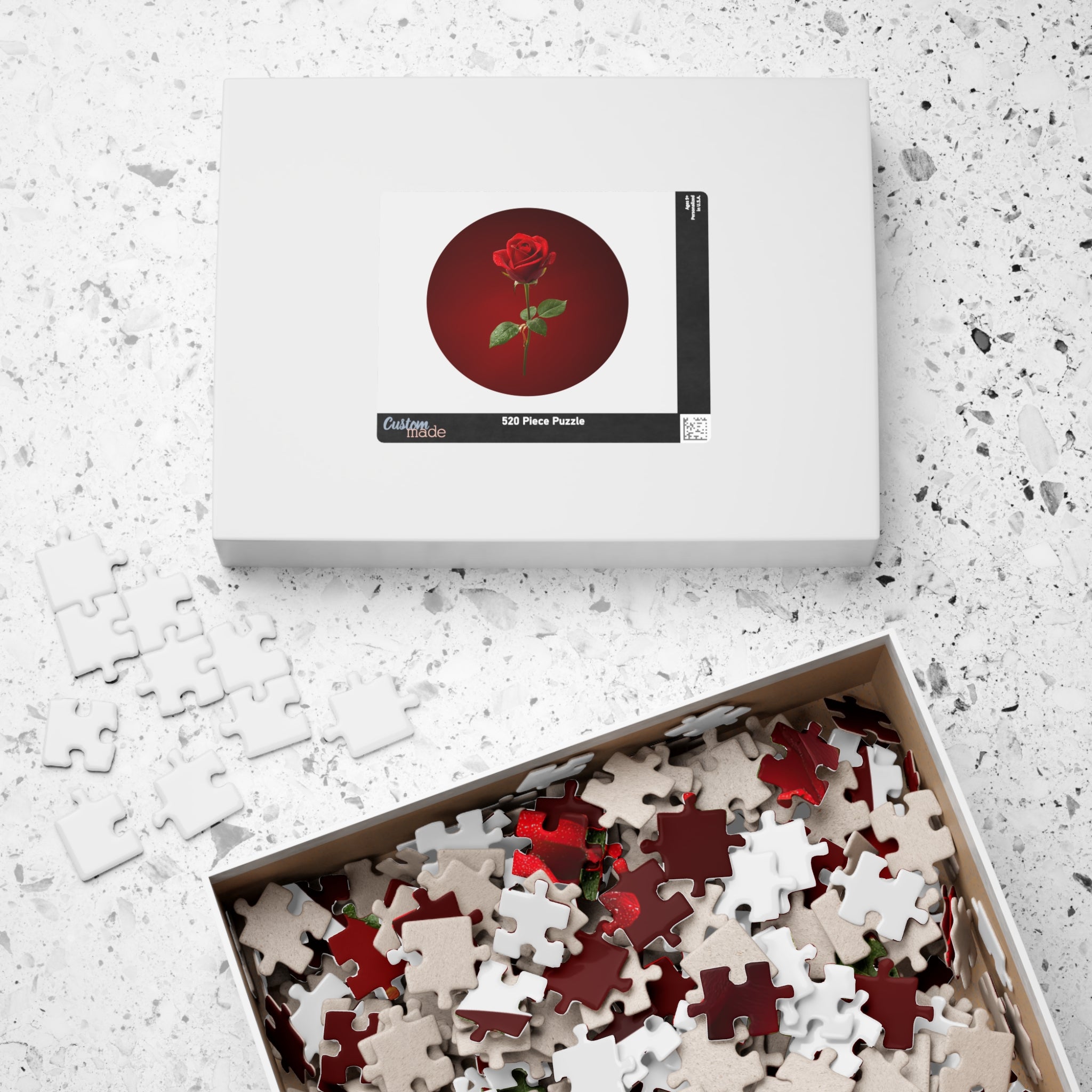Red Rose Circle Jigsaw Puzzle — Floral Puzzle Gift (110–1014 pcs)