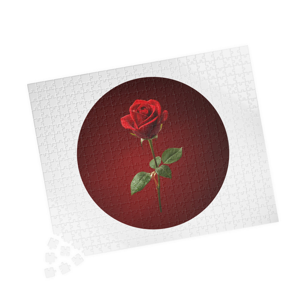 Red Rose Circle Jigsaw Puzzle — Floral Puzzle Gift (110–1014 pcs)