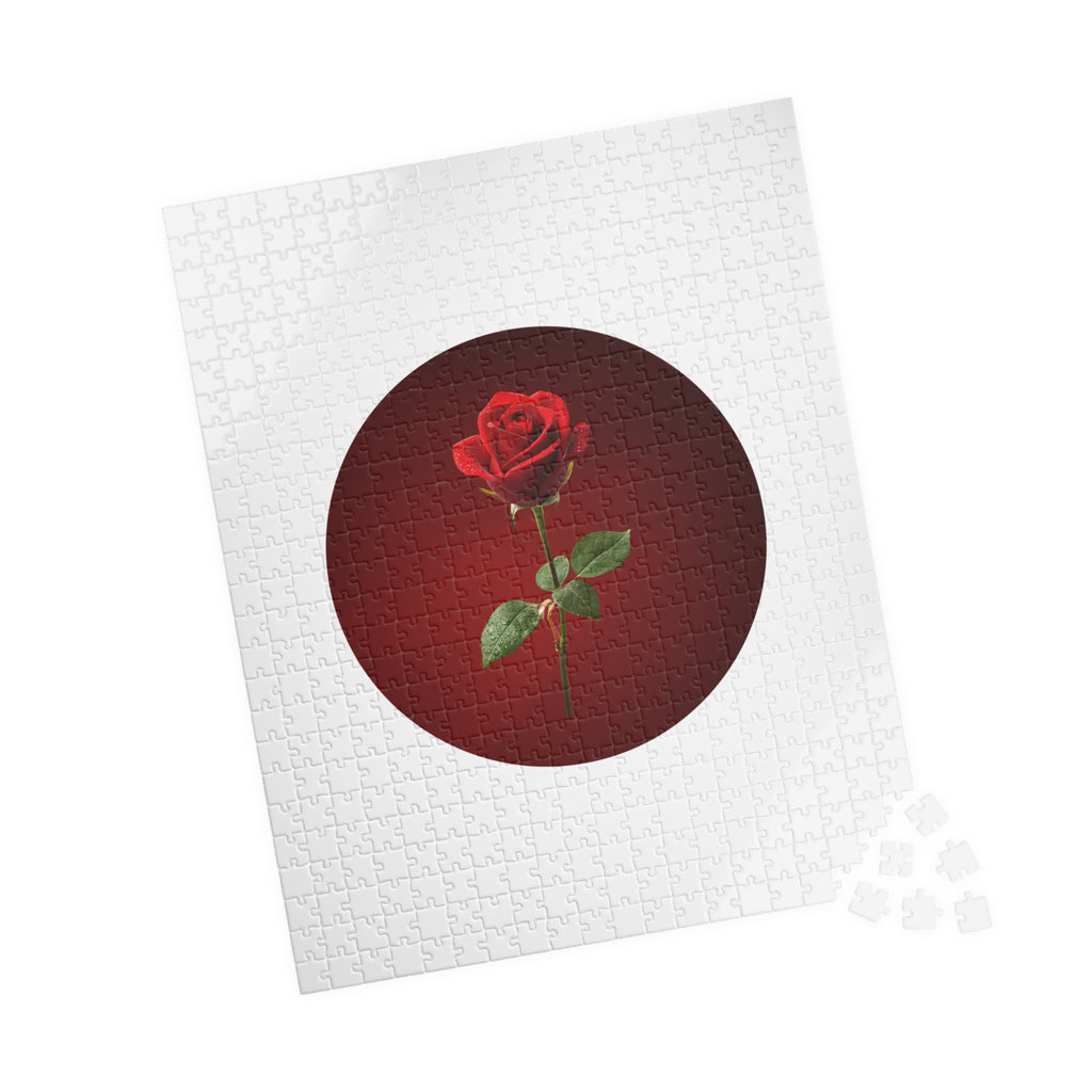 Red Rose Circle Jigsaw Puzzle — Floral Puzzle Gift (110–1014 pcs)