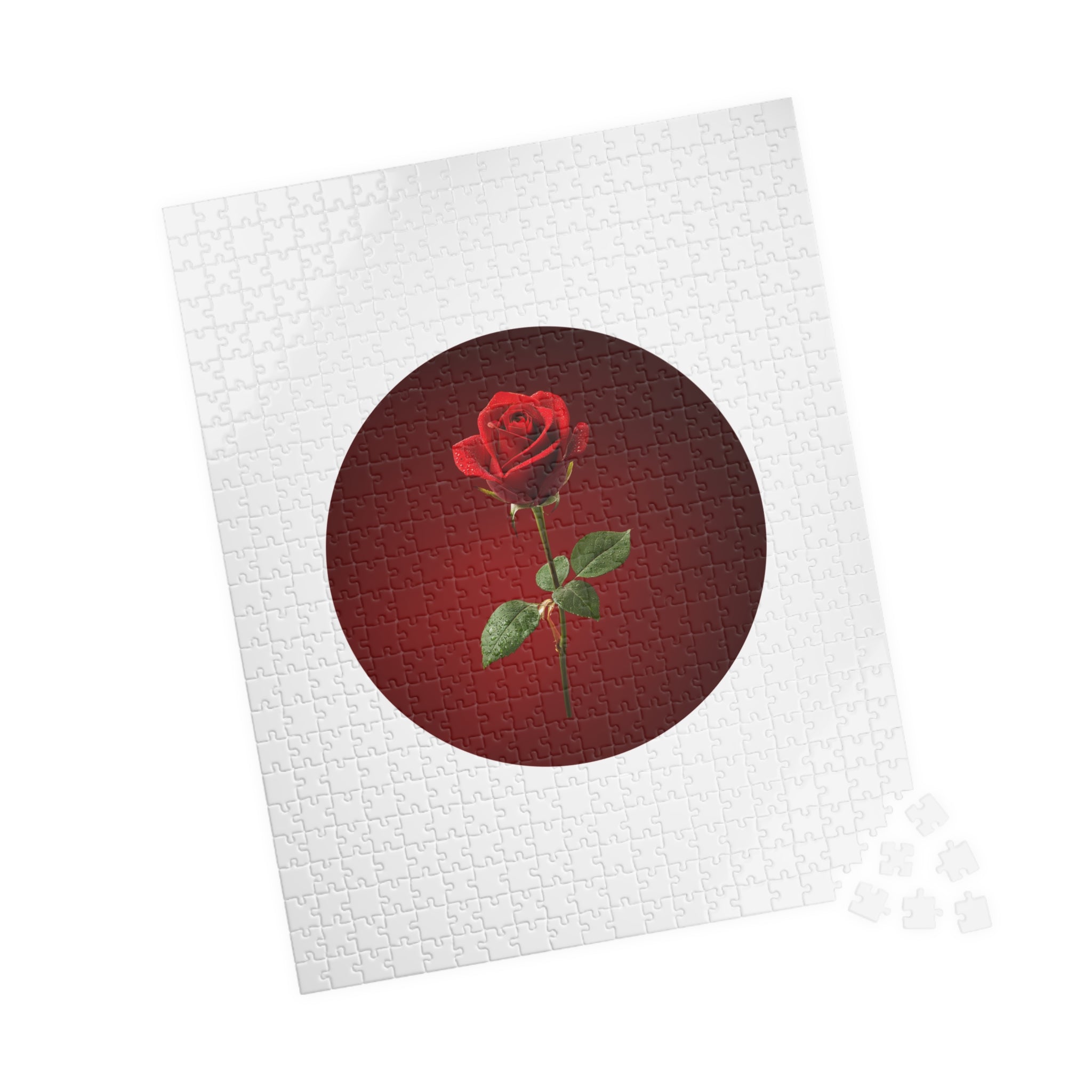 Red Rose Circle Jigsaw Puzzle — Floral Puzzle Gift (110–1014 pcs)