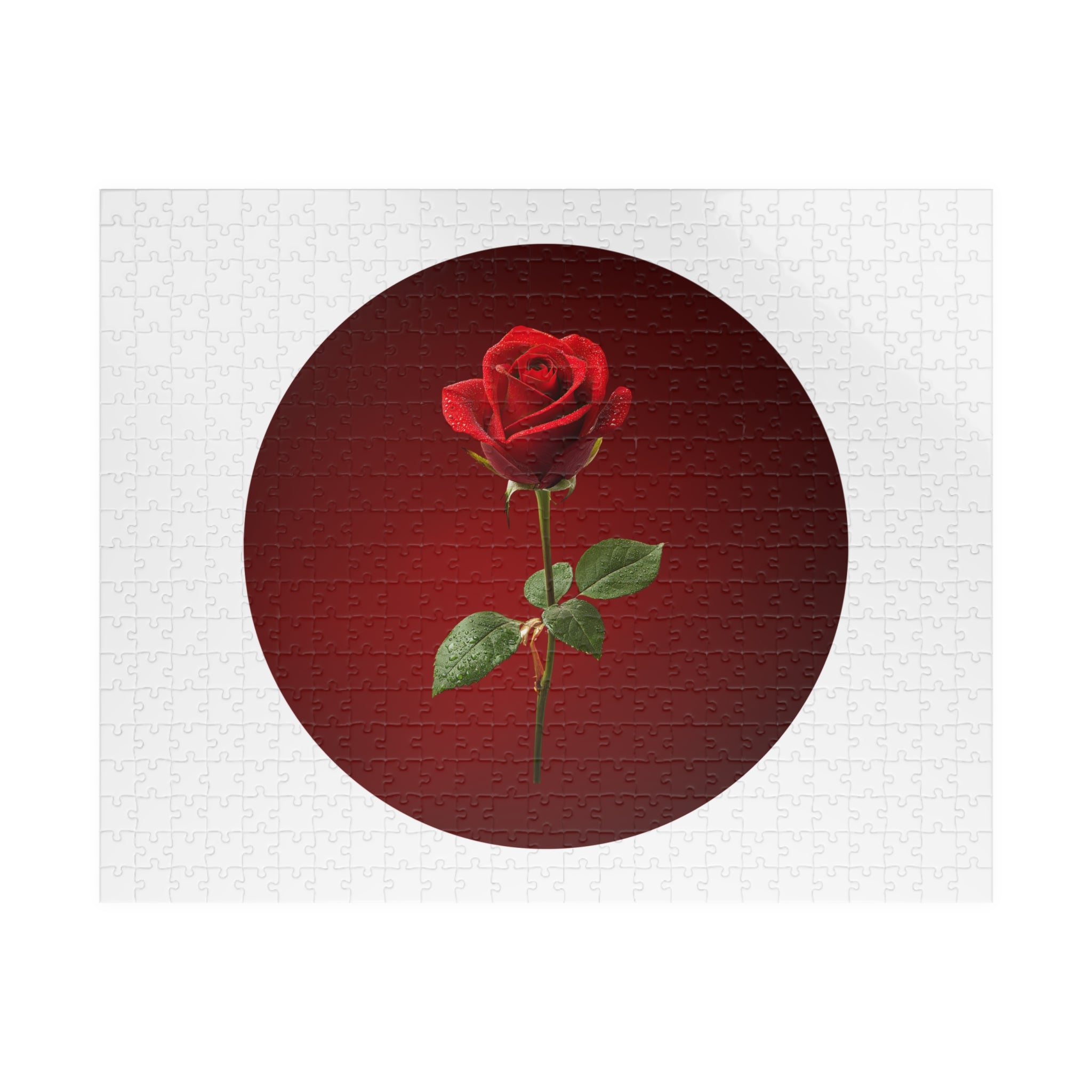 Red Rose Circle Jigsaw Puzzle — Floral Puzzle Gift (110–1014 pcs)