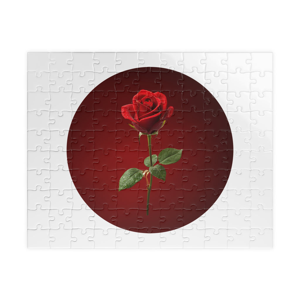 Red Rose Circle Jigsaw Puzzle — Floral Puzzle Gift (110–1014 pcs)