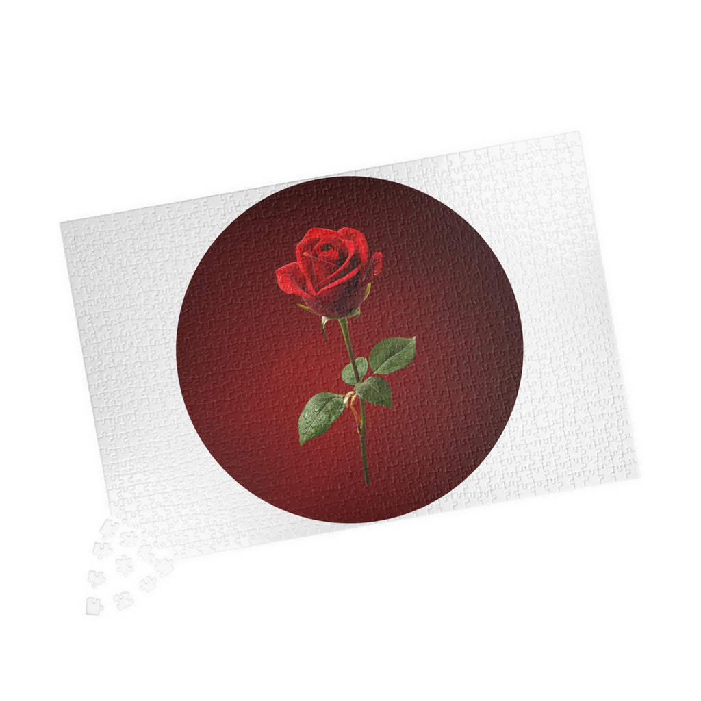 Red Rose Circle Jigsaw Puzzle — Floral Puzzle Gift (110–1014 pcs)