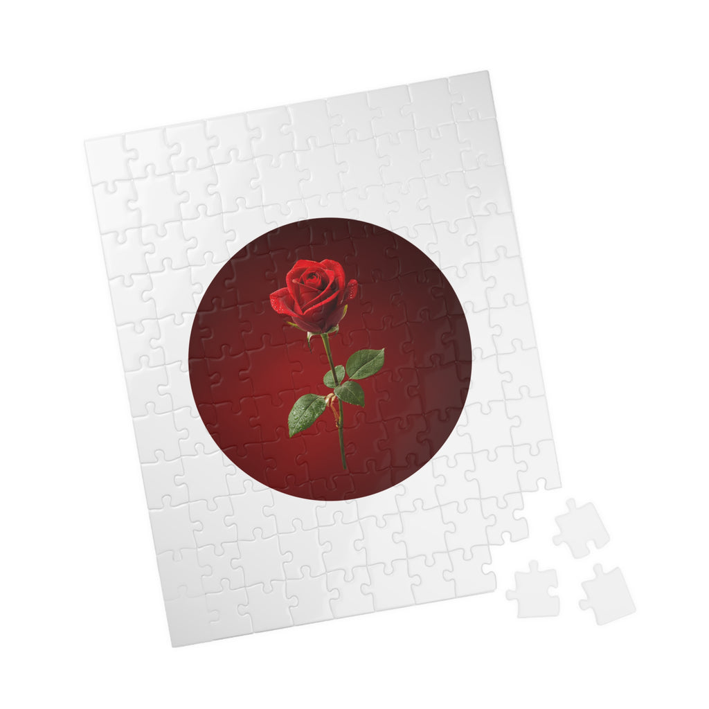Red Rose Circle Jigsaw Puzzle — Floral Puzzle Gift (110–1014 pcs)