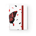 Red Butterfly Ruled Journal — Elegant Butterfly Notebook with Red & Black Confetti