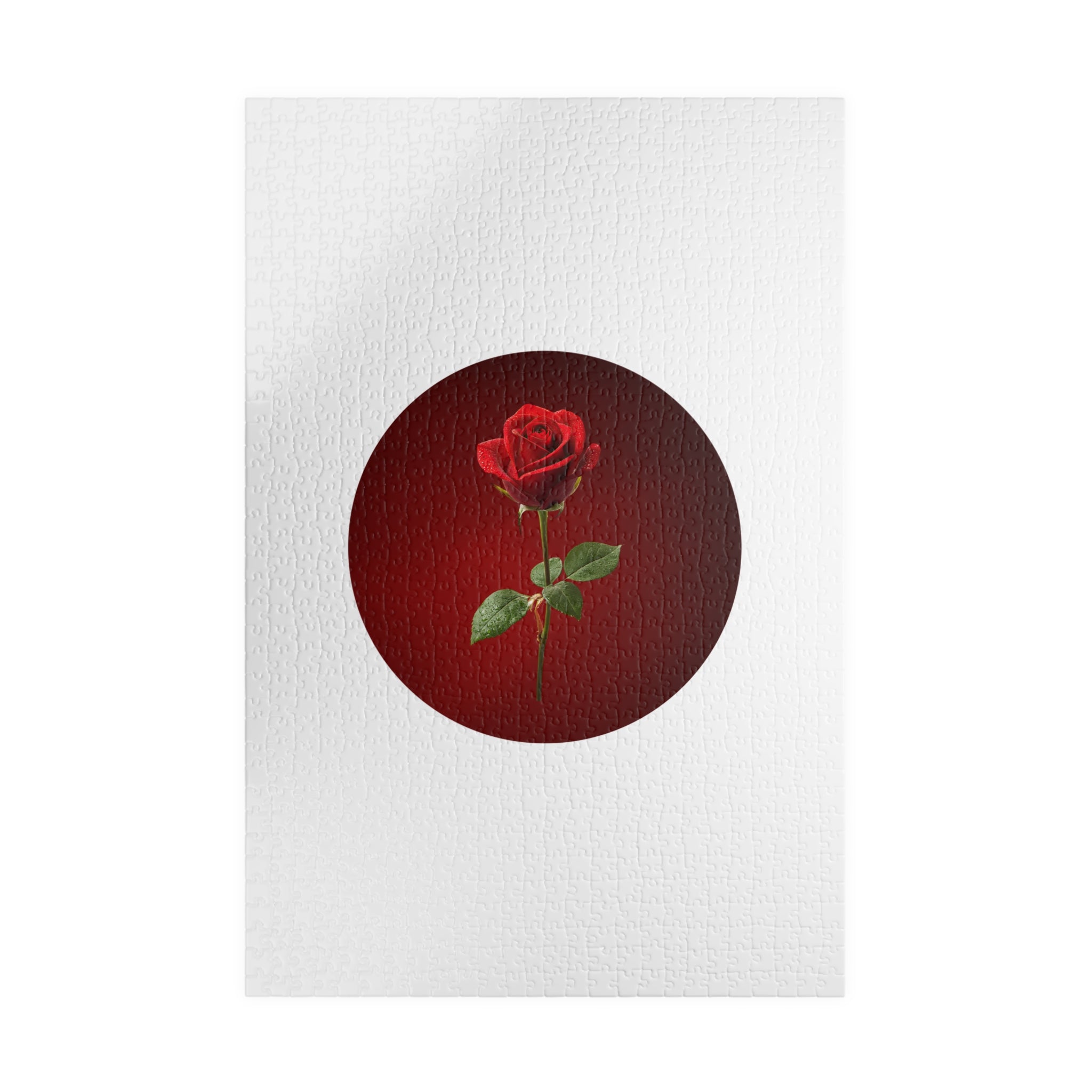Red Rose Circle Jigsaw Puzzle — Floral Puzzle Gift (110–1014 pcs)