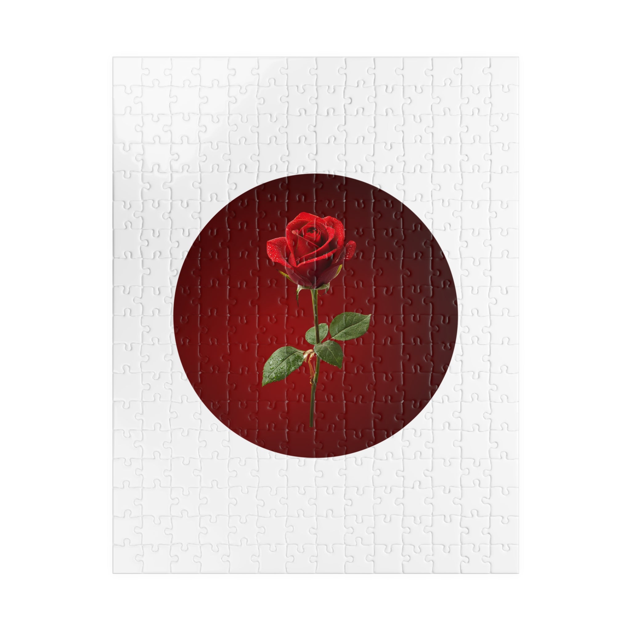 Red Rose Circle Jigsaw Puzzle — Floral Puzzle Gift (110–1014 pcs)