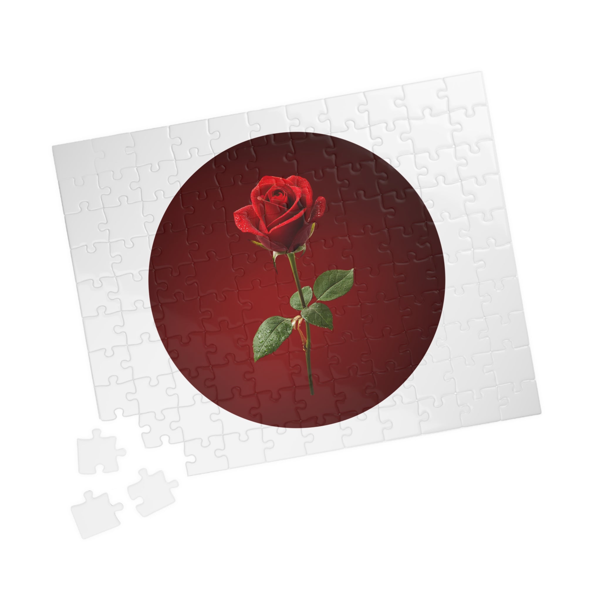 Red Rose Circle Jigsaw Puzzle — Floral Puzzle Gift (110–1014 pcs)