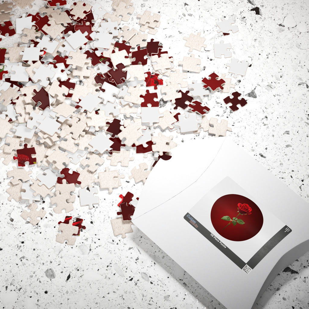 Red Rose Circle Jigsaw Puzzle — Floral Puzzle Gift (110–1014 pcs)