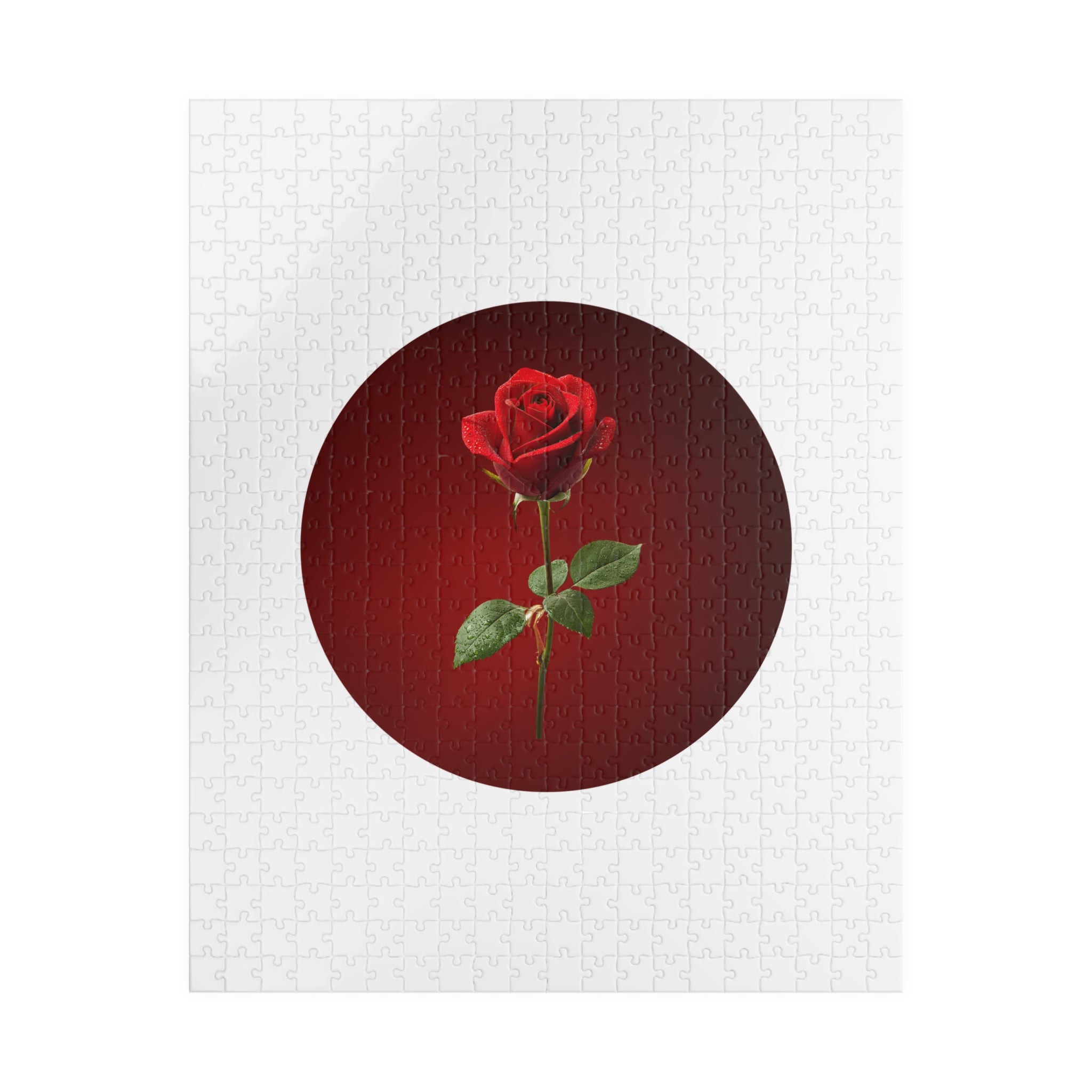 Red Rose Circle Jigsaw Puzzle — Floral Puzzle Gift (110–1014 pcs)