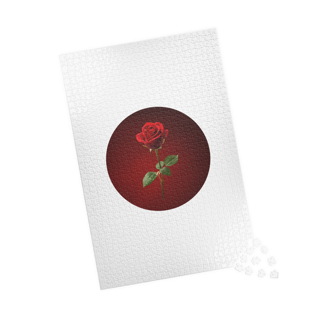 Red Rose Circle Jigsaw Puzzle — Floral Puzzle Gift (110–1014 pcs)