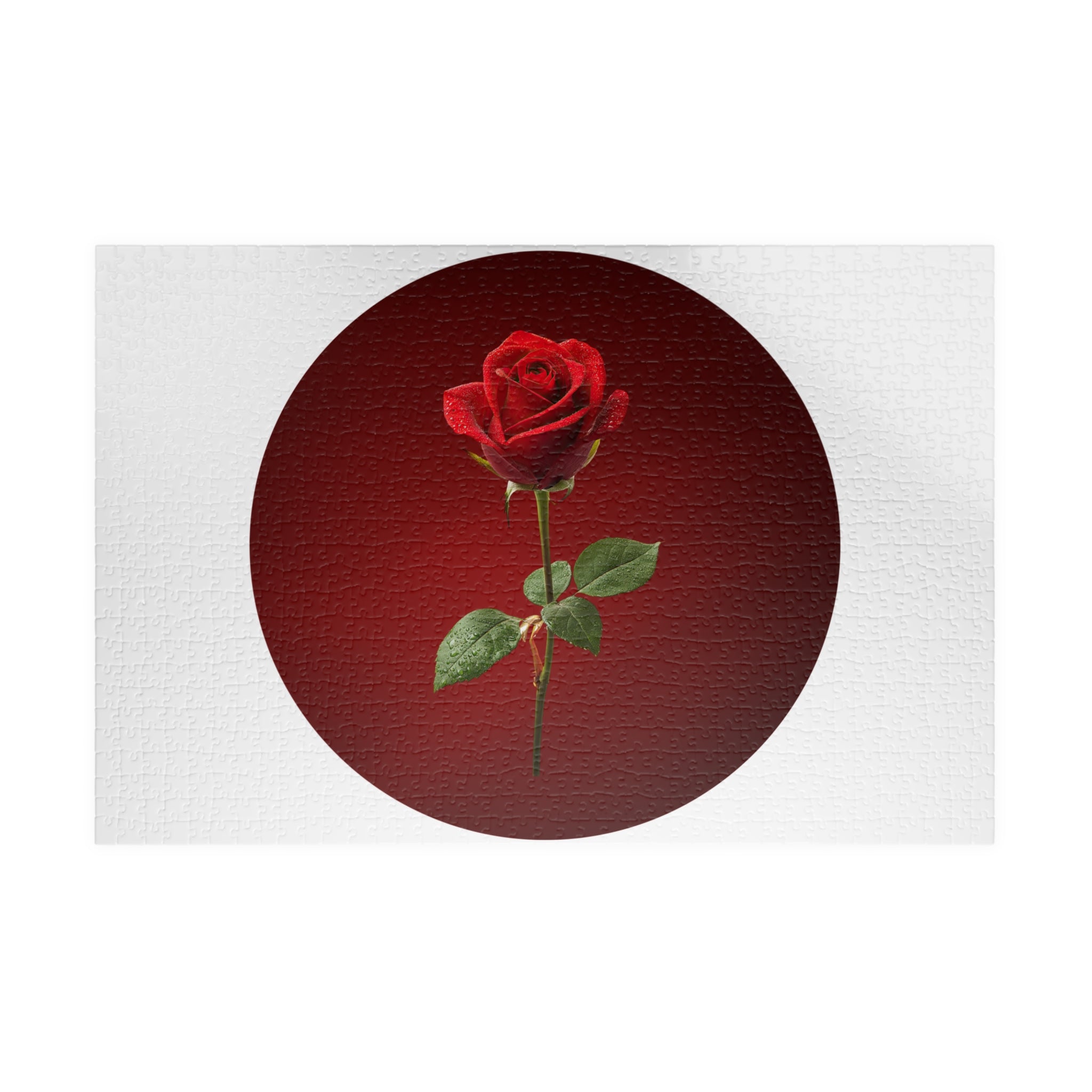 Red Rose Circle Jigsaw Puzzle — Floral Puzzle Gift (110–1014 pcs)
