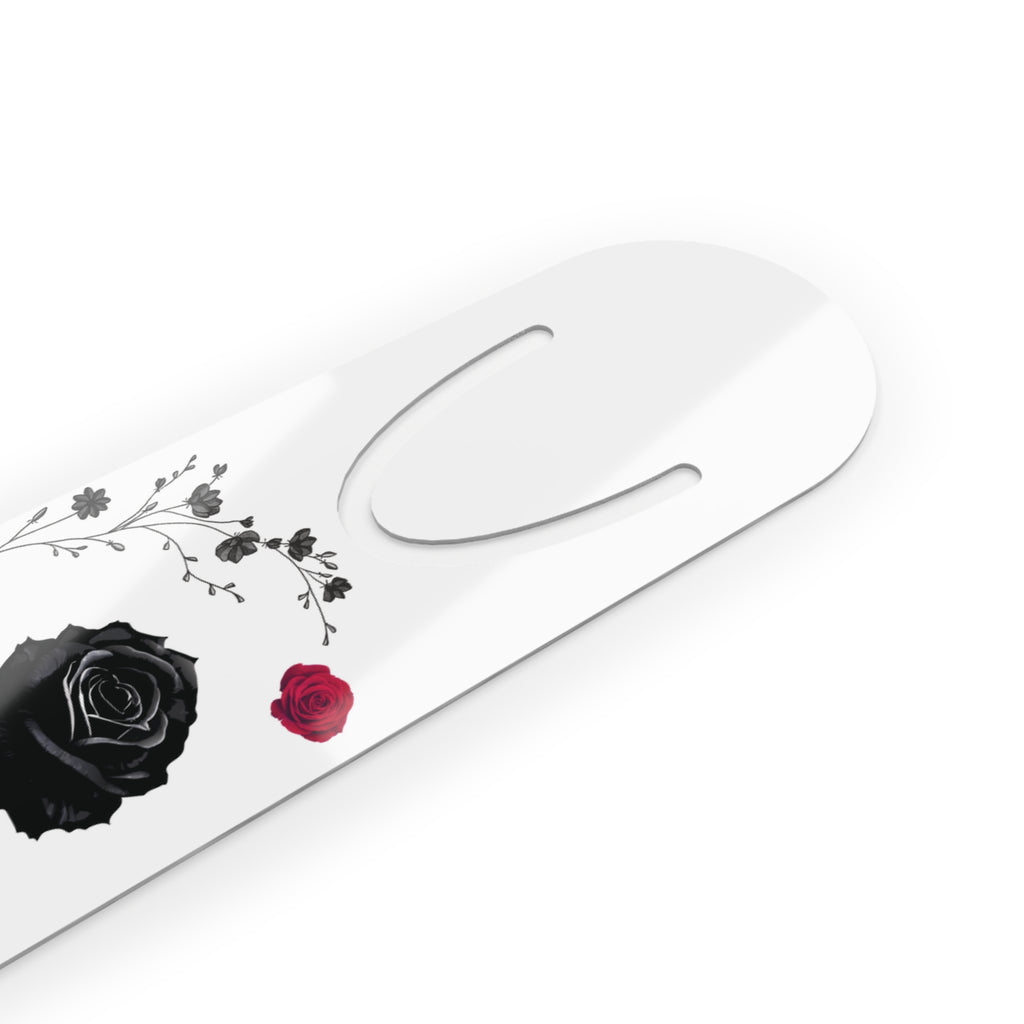 Black Rose Floral Bookmark | Gothic Flower Bookmark