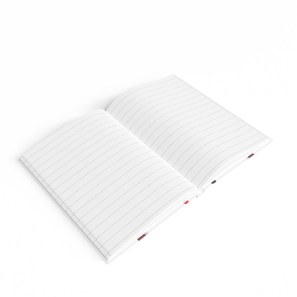 Red Butterfly Ruled Journal — Elegant Butterfly Notebook with Red & Black Confetti